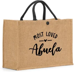 Nanny Mama Mom Memaw Abuela Granny Mimi Aunt Grandma Nana Gigi Gifts Burlap Tote Bag for Women Lady