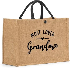 Nanny Mama Mom Memaw Abuela Granny Mimi Aunt Grandma Nana Gigi Gifts Burlap Tote Bag for Women Lady