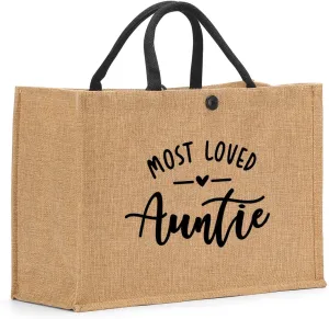 Nanny Mama Mom Memaw Abuela Granny Mimi Aunt Grandma Nana Gigi Gifts Burlap Tote Bag for Women Lady