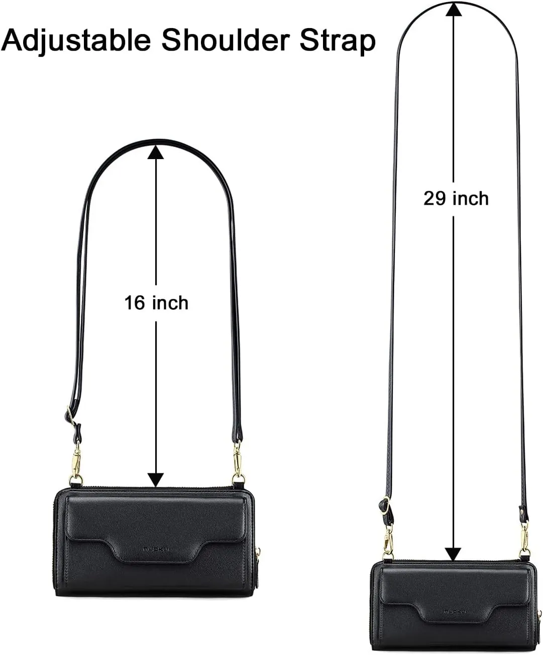 nuoku Women's Small Crossbody Shoulder Bags, Clutch Purses Wristlet Phone Wallet for Women with Credit Card Holder