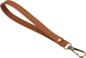 PATIKIL 8 Inch Wristlet Strap, PU Leather Wristlet Keychain Wrist Strap Replacement with Bronze Metal Key Ring Lock for Wallet Purse Key, Khaki
