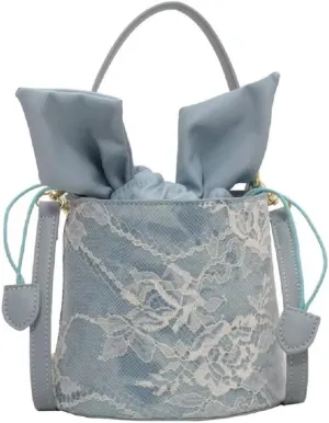 Pearl Chain Purse Clutch Bucket Handbag Women Girl Summer Chic Small Handbag Beach Bag Mini Shoulder Bag Evening Bag (05Blue)