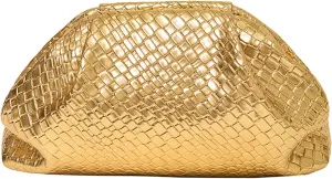 PHILOMENA Women's Vegan Leather Purse Ruched Bag Evening Handbag Dumpling Clutch Purse