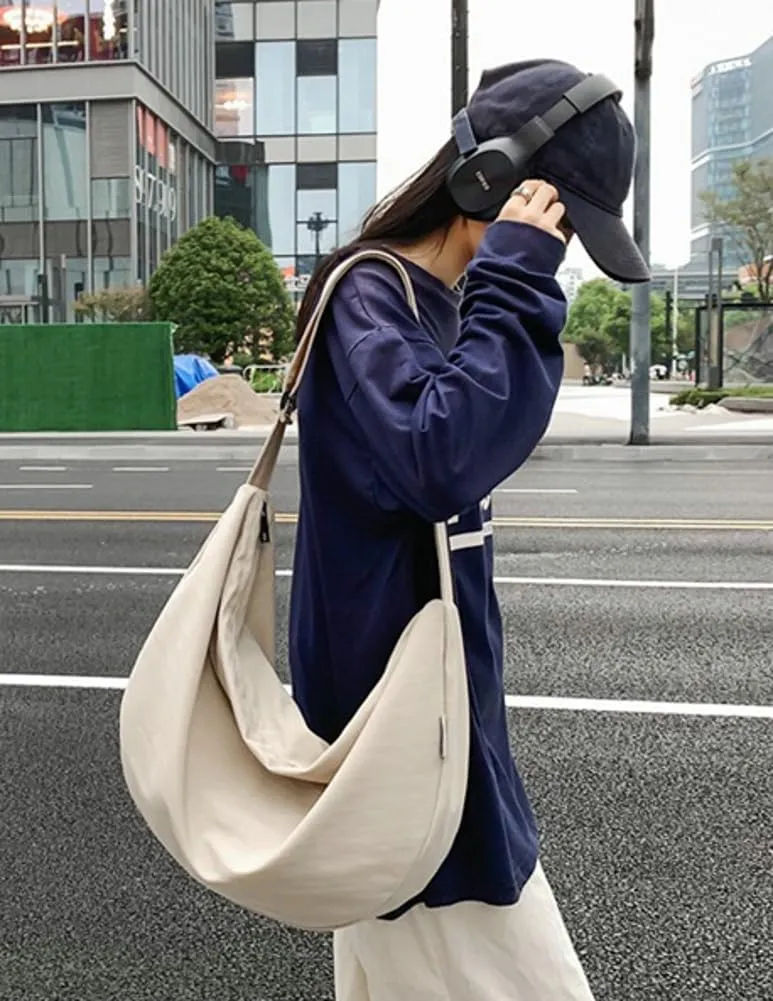 Pocadri Canvas Crossbody Bags for Women Large Tote Hobo Shoulder Bag with Pockets Cesent Top-handle Handbag Work