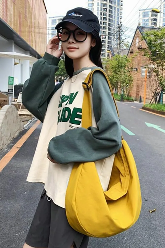 Pocadri Canvas Crossbody Bags for Women Large Tote Hobo Shoulder Bag with Pockets Cesent Top-handle Handbag Work
