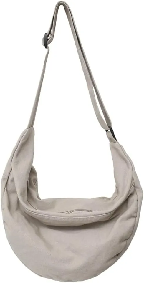 Pocadri Canvas Crossbody Bags for Women Large Tote Hobo Shoulder Bag with Pockets Cesent Top-handle Handbag Work