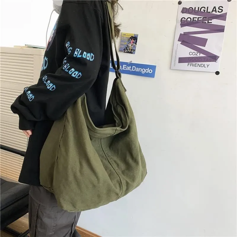 Pooyikoi Womens Tote Bag Retro Large Size Cross Body Bag for Woman Canvas Shoulder Bag for Women Hobo Crossbody Handbag