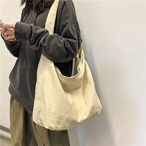 Pooyikoi Womens Tote Bag Retro Large Size Cross Body Bag for Woman Canvas Shoulder Bag for Women Hobo Crossbody Handbag