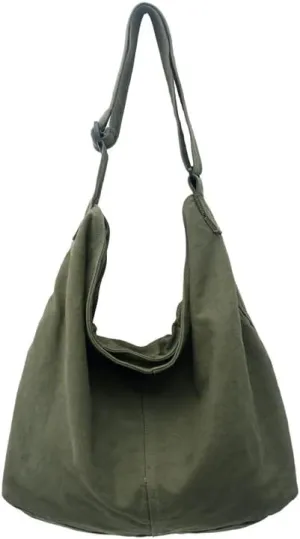 Pooyikoi Womens Tote Bag Retro Large Size Cross Body Bag for Woman Canvas Shoulder Bag for Women Hobo Crossbody Handbag