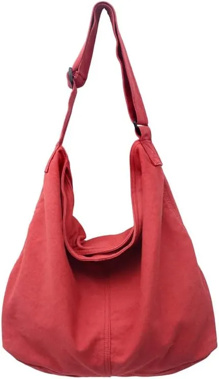 Pooyikoi Womens Tote Bag Retro Large Size Cross Body Bag for Woman Canvas Shoulder Bag for Women Hobo Crossbody Handbag