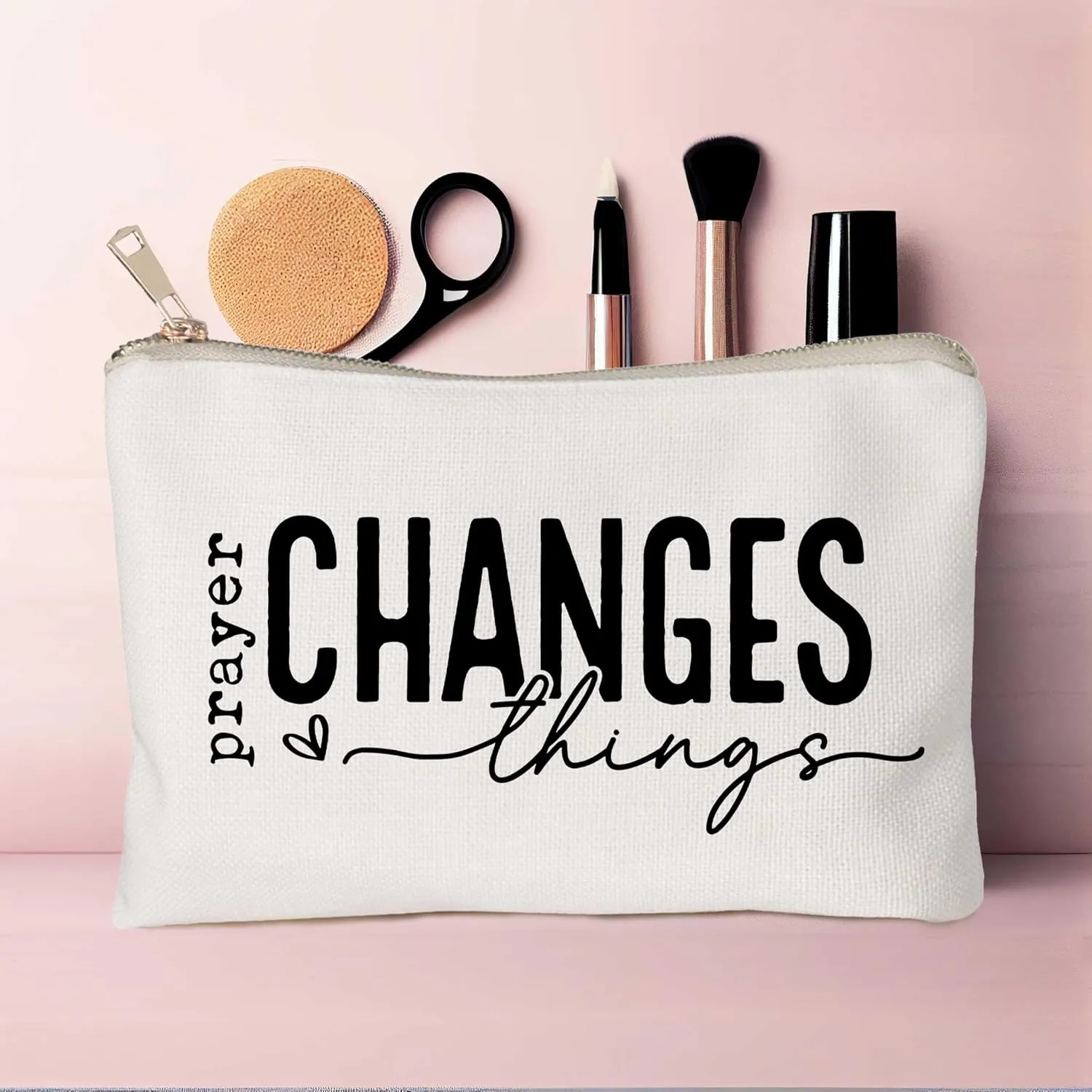 Prayer Changes Things Makeup Bag Christian Worthy You Matter Travel Bag Religious Faith Makeup Case Bible Verse Cosmetic Bag Sister Christian Gift Toiletry Bag Gift