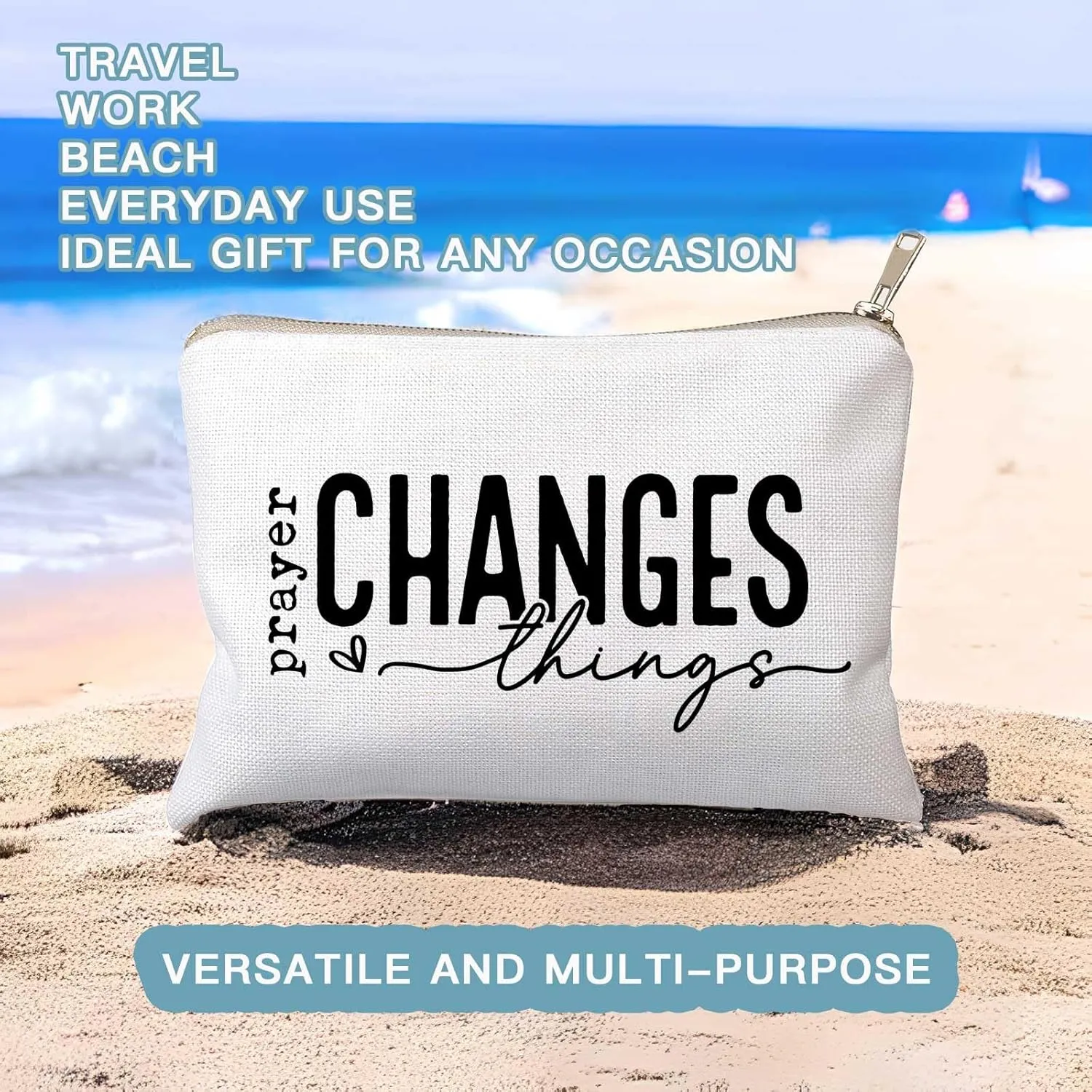 Prayer Changes Things Makeup Bag Christian Worthy You Matter Travel Bag Religious Faith Makeup Case Bible Verse Cosmetic Bag Sister Christian Gift Toiletry Bag Gift