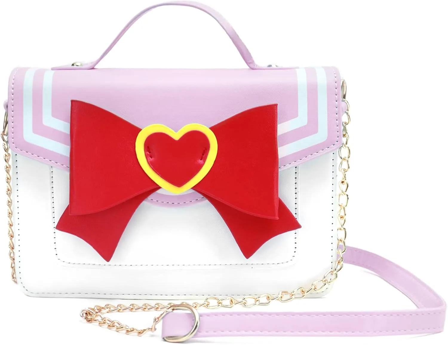 PROCOS Women's Handbags Kawaii Cute Anime Cosplay Pu Leather Purse Bow Chain Crossbody Shoulder Bags Messenger Satchel Tote