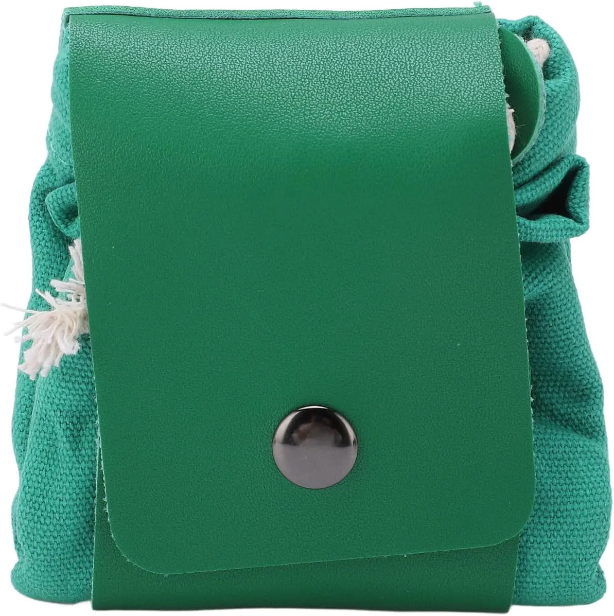 PU and Canvas Foraging Bag, Foldable Design, Wide Applicability, Multipurpose Function, Distinctive Appearance, Waxed Canvas Pouch, Drawstring Multi Purpose Bag for Travel Hiking