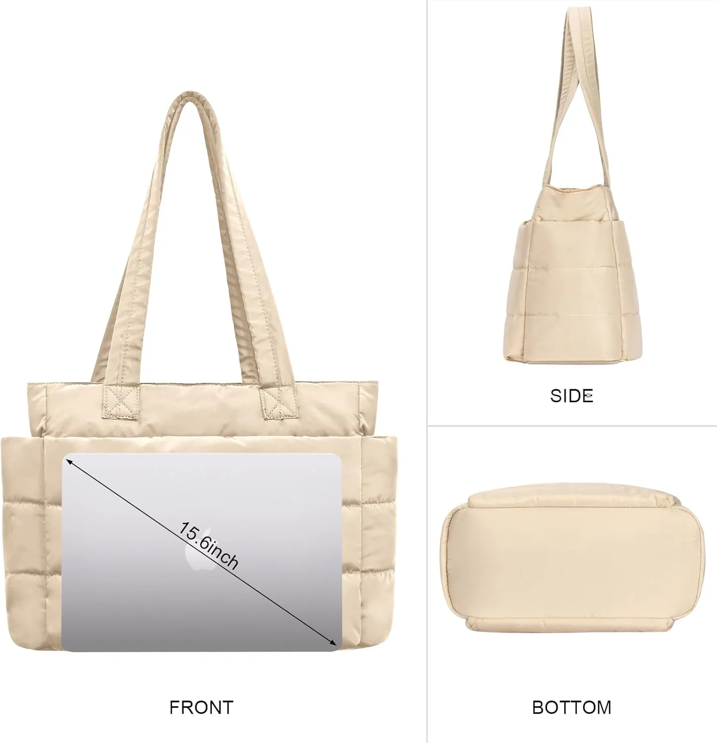 Puffer Tote Bag for Women Quilted Tote Bag Shoulder/handbag,Nylon Puffy Bag Lightweight Waterproof Suitable for Work