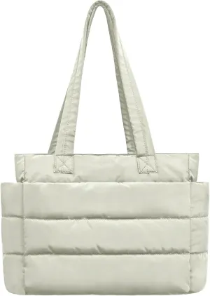 Puffer Tote Bag for Women Quilted Tote Bag Shoulder/handbag,Nylon Puffy Bag Lightweight Waterproof Suitable for Work