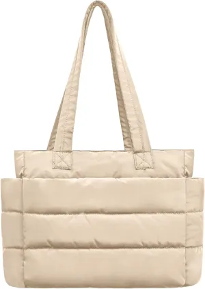 Puffer Tote Bag for Women Quilted Tote Bag Shoulder/handbag,Nylon Puffy Bag Lightweight Waterproof Suitable for Work