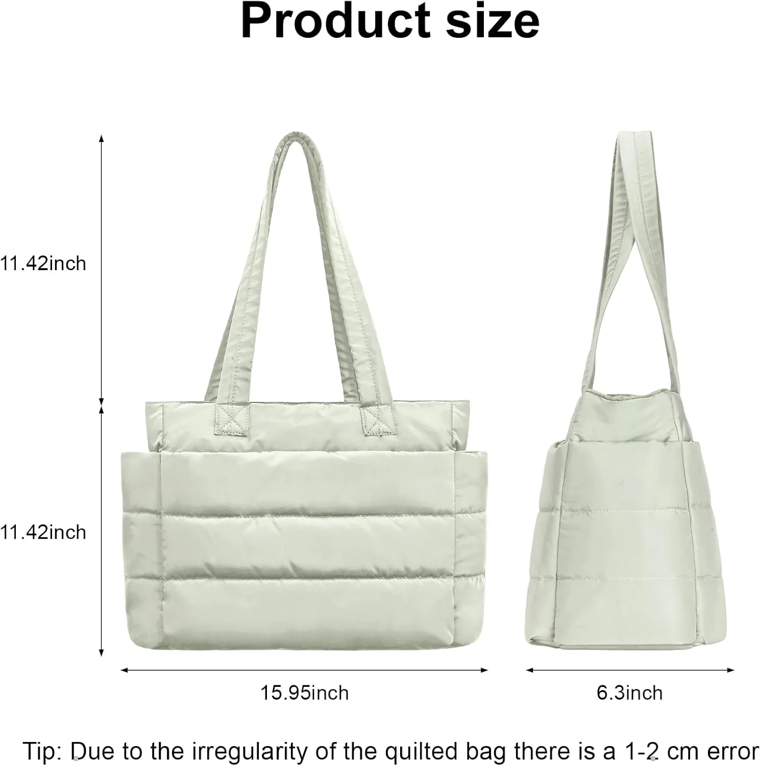 Puffer Tote Bag for Women Quilted Tote Bag Shoulder/handbag,Nylon Puffy Bag Lightweight Waterproof Suitable for Work