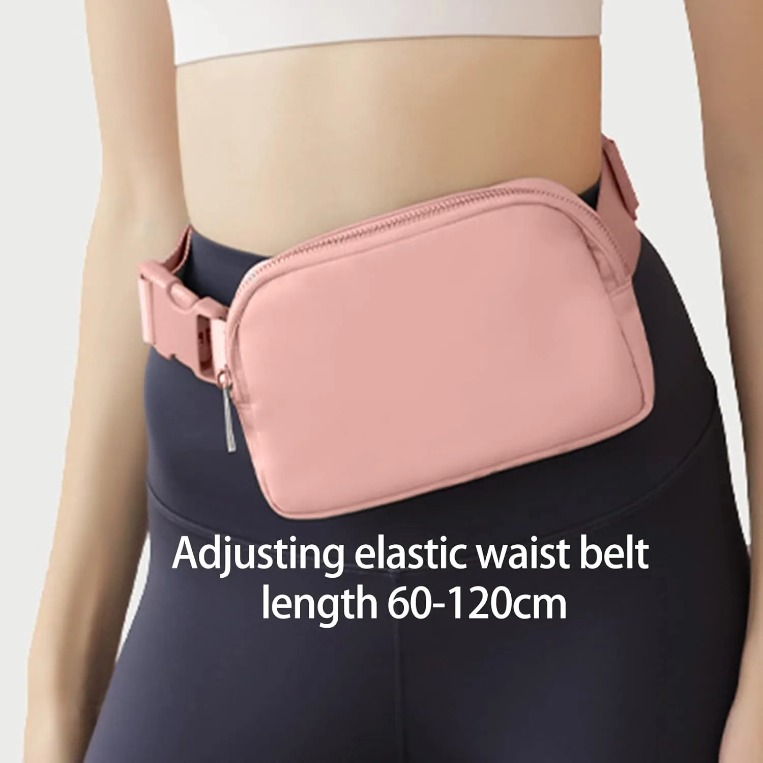Running Belt,Men or Women Ultra Light Bounce Freess Waist Pouch Bag,Sports Waist Belt Pouch Large Capacity Variable Waist Bag for Travel, Essential Sports Belt Pouch for (Pink)
