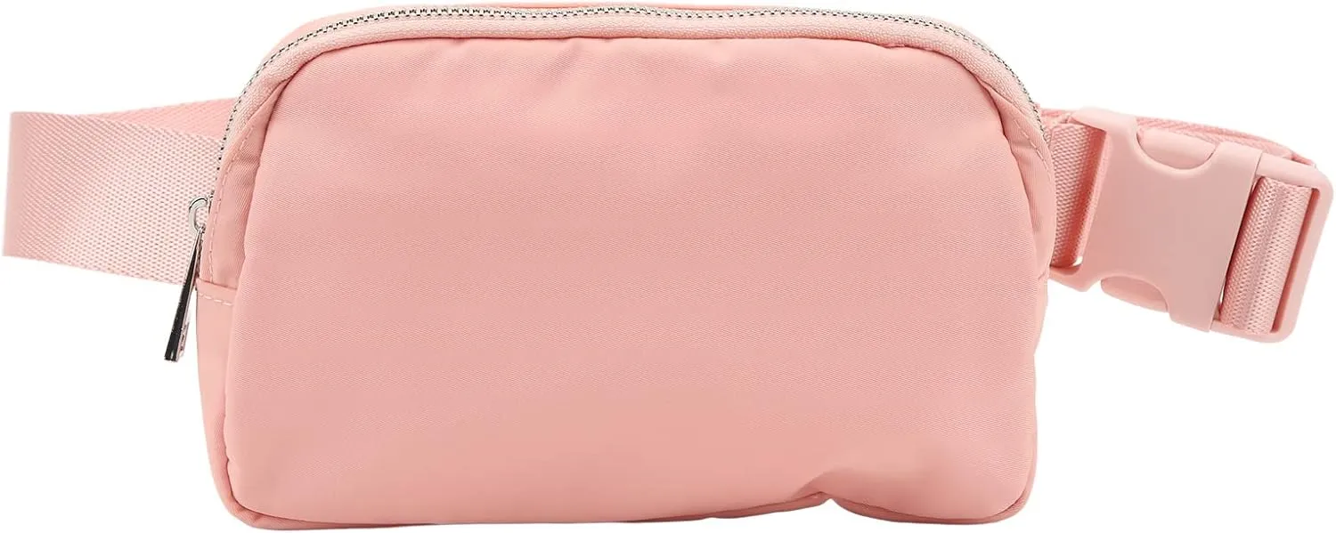 Running Belt,Men or Women Ultra Light Bounce Freess Waist Pouch Bag,Sports Waist Belt Pouch Large Capacity Variable Waist Bag for Travel, Essential Sports Belt Pouch for (Pink)