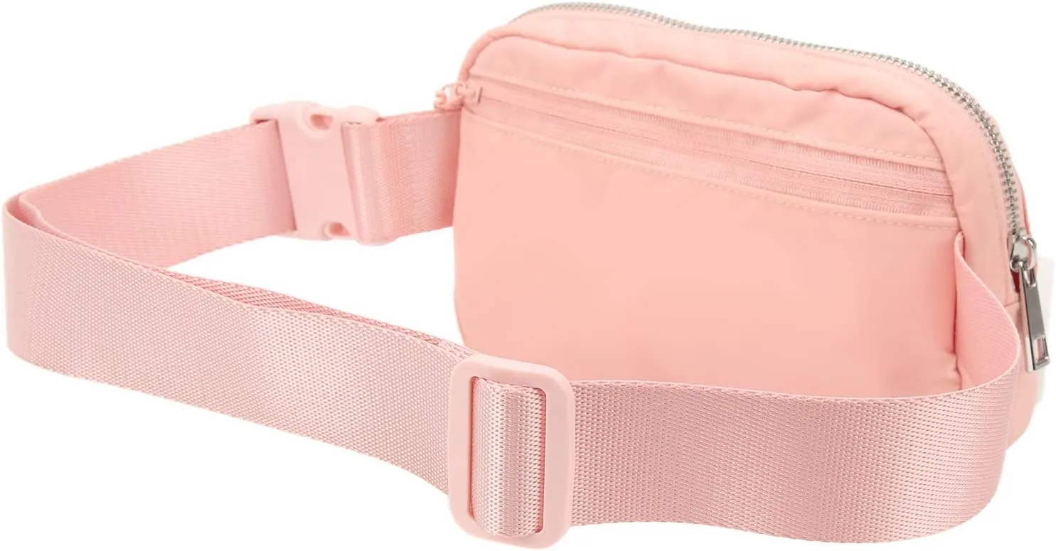 Running Belt,Men or Women Ultra Light Bounce Freess Waist Pouch Bag,Sports Waist Belt Pouch Large Capacity Variable Waist Bag for Travel, Essential Sports Belt Pouch for (Pink)