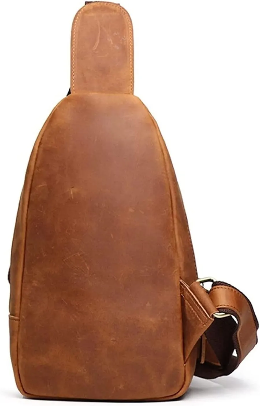 Sling Vintage Leather Chest Backpack Crossbody Satchel Purse for Travel Hiking Cycling Daypacks