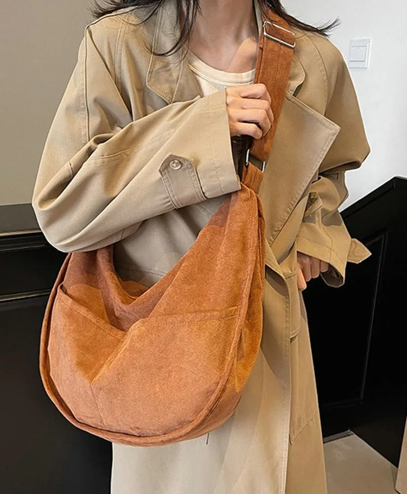 Slouchy Suede Shoulder Bags for Women Large Crossbody Tote Purse Satchel Bag Work Purses Crescent Bag Handbag