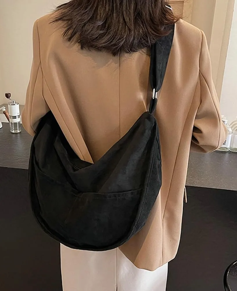 Slouchy Suede Shoulder Bags for Women Large Crossbody Tote Purse Satchel Bag Work Purses Crescent Bag Handbag