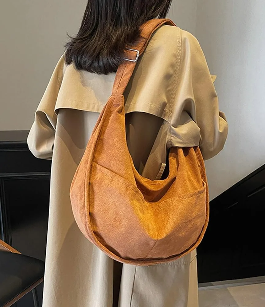 Slouchy Suede Shoulder Bags for Women Large Crossbody Tote Purse Satchel Bag Work Purses Crescent Bag Handbag