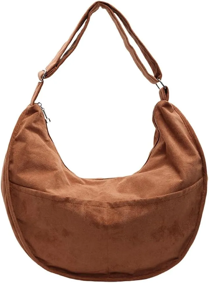 Slouchy Suede Shoulder Bags for Women Large Crossbody Tote Purse Satchel Bag Work Purses Crescent Bag Handbag