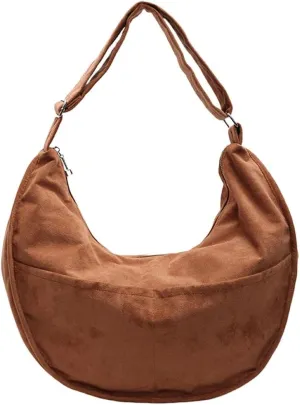 Slouchy Suede Shoulder Bags for Women Large Crossbody Tote Purse Satchel Bag Work Purses Crescent Bag Handbag