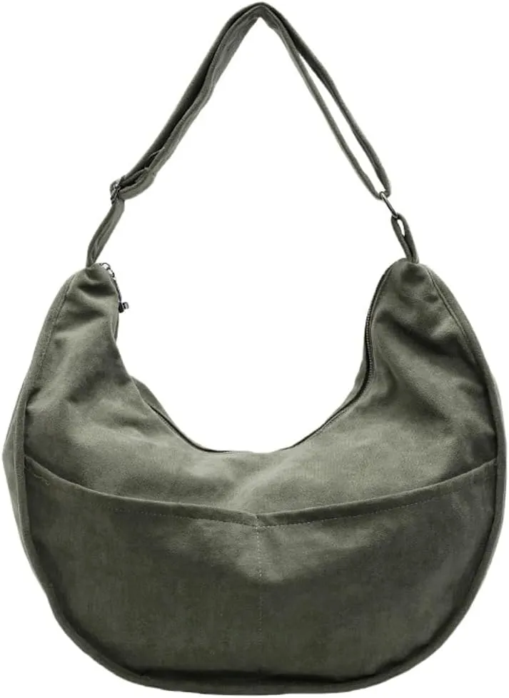 Slouchy Suede Shoulder Bags for Women Large Crossbody Tote Purse Satchel Bag Work Purses Crescent Bag Handbag