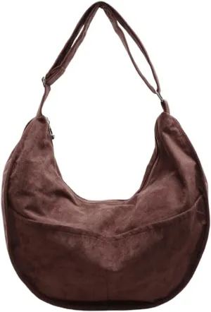 Slouchy Suede Shoulder Bags for Women Large Crossbody Tote Purse Satchel Bag Work Purses Crescent Bag Handbag