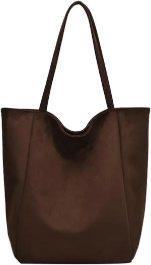 Slouchy Suede Shoulder Bags for Women Large Tote Purse Soft Top Handle Satchel Vintage Working Shopping Handbags