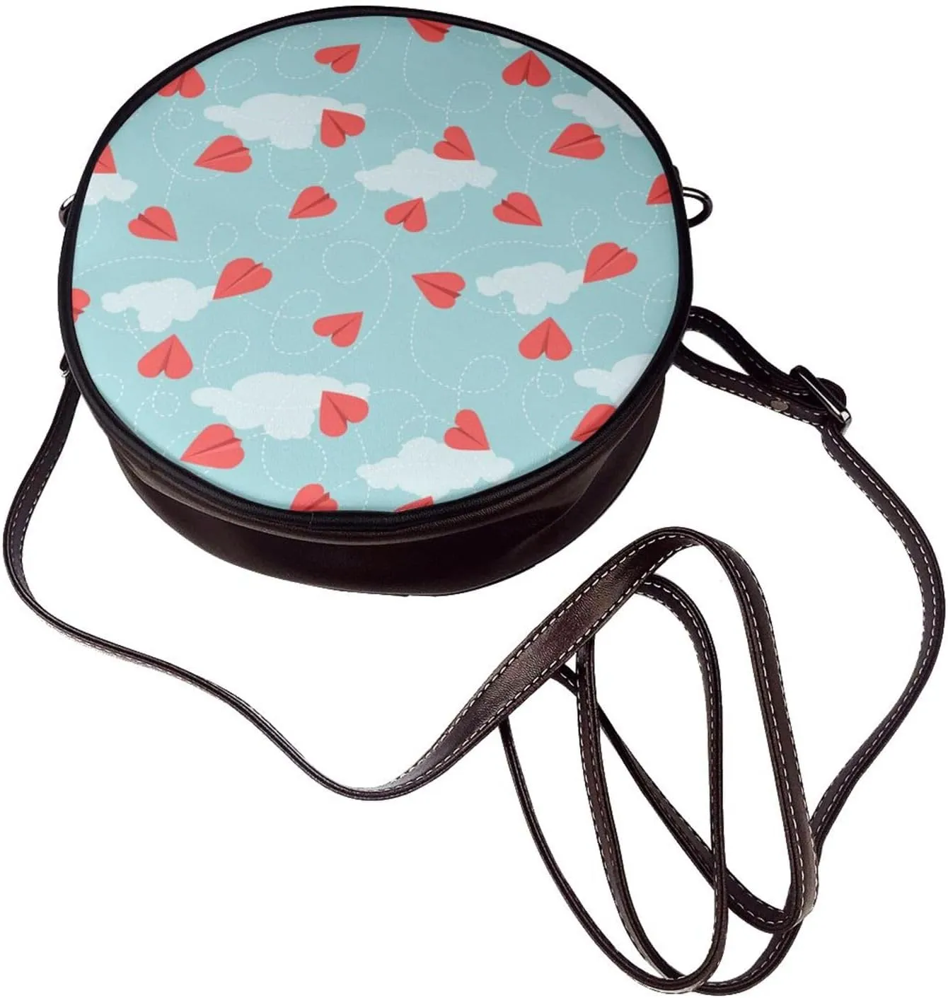 Small Crossbody Bags for Women Round Purses PU Leather Shoulder Bag with Adjustable Strap
