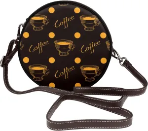 Small Crossbody Bags for Women Round Purses PU Leather Shoulder Bag with Adjustable Strap