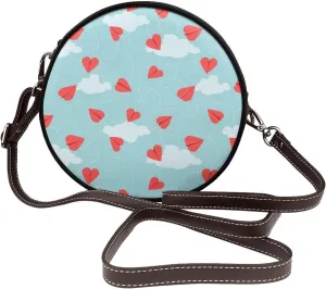 Small Crossbody Bags for Women Round Purses PU Leather Shoulder Bag with Adjustable Strap