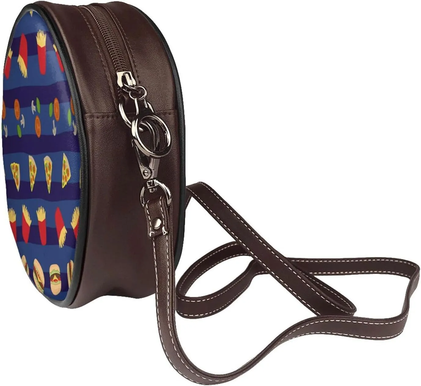Small Crossbody Bags for Women Round Purses PU Leather Shoulder Bag with Adjustable Strap