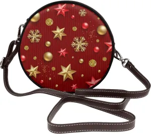 Small Crossbody Bags for Women Round Purses PU Leather Shoulder Bag with Adjustable Strap