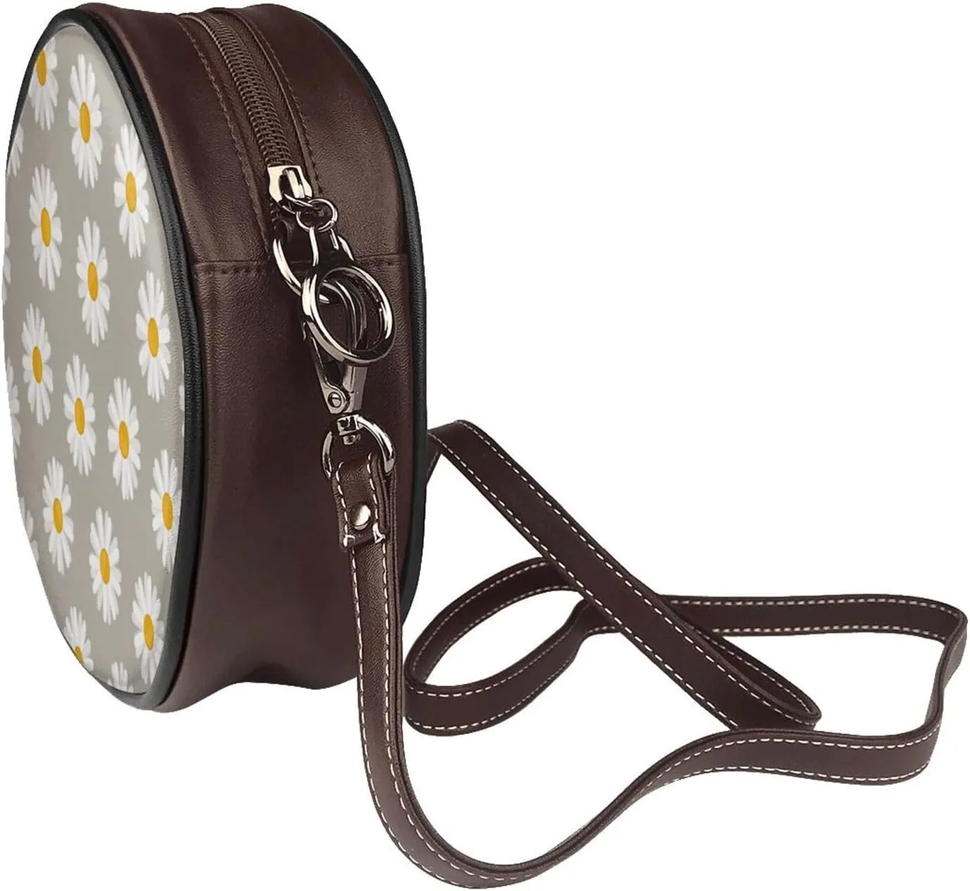 Small Crossbody Bags for Women Round Purses PU Leather Shoulder Bag with Adjustable Strap