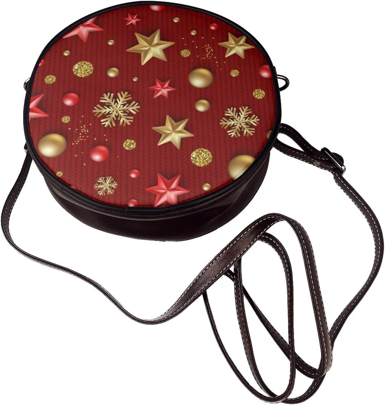 Small Crossbody Bags for Women Round Purses PU Leather Shoulder Bag with Adjustable Strap