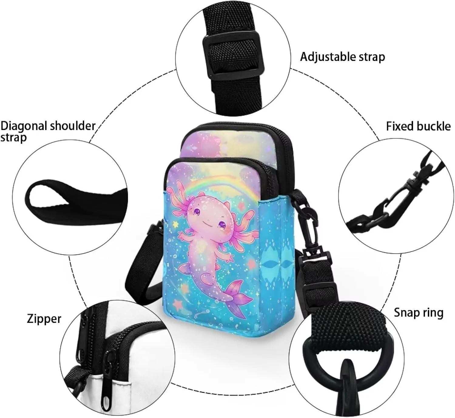 Small Crossbody Bags for Women Travel Zipper Cell Phone Bag with Strap