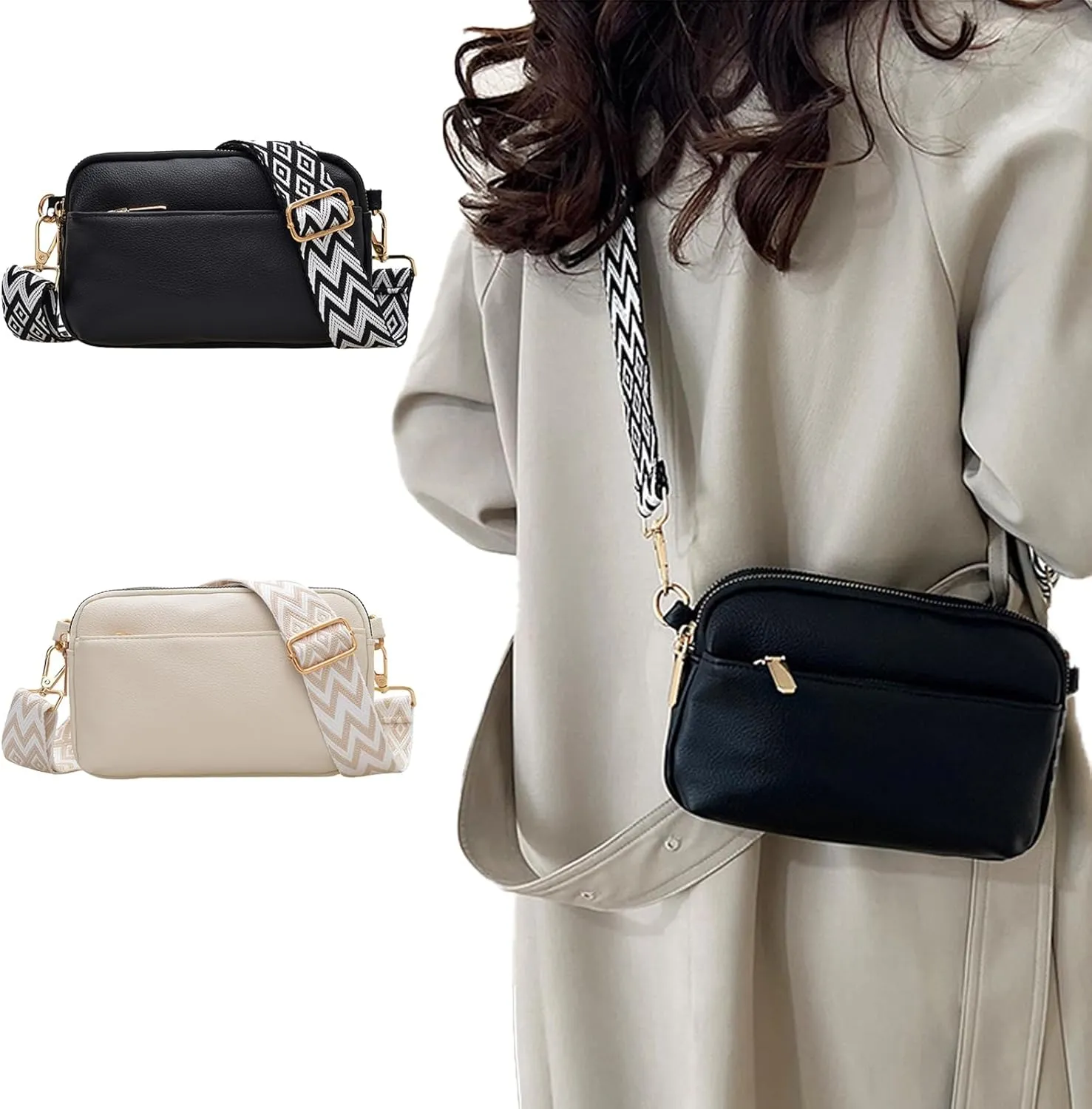 Small Crossbody Bags for Women Vegan Leather Purses Shoulder Handbags with Adjustable Strap