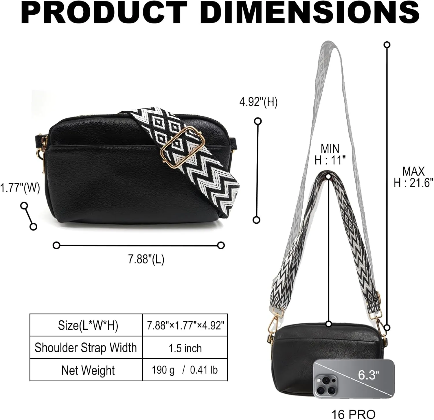 Small Crossbody Bags for Women Vegan Leather Purses Shoulder Handbags with Adjustable Strap