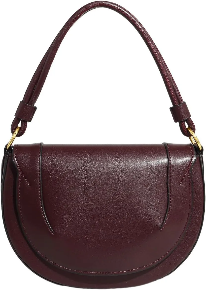 Small Crossbody Bags for Women Vintage Trendy Saddle PU Leather Square Crossbody,Burgundy