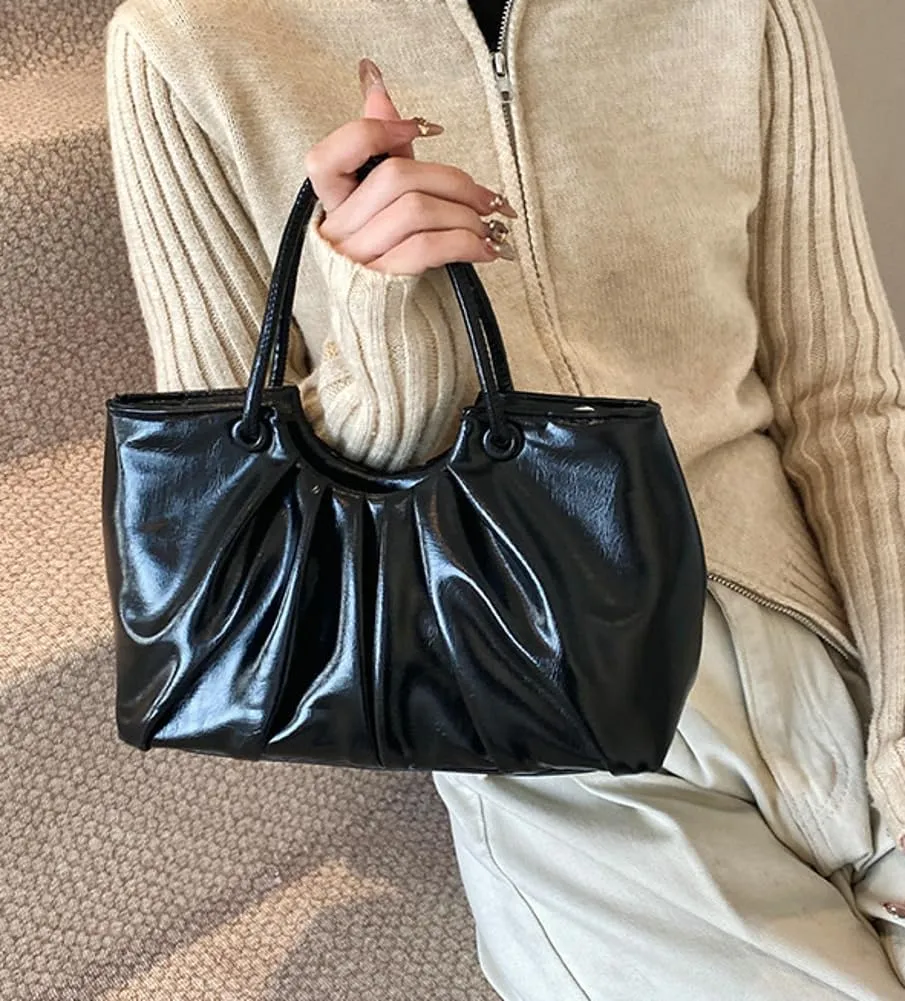 Small Crossbody Shoulder Bags for Women Pleated Vegan Leather Tote Satchel Cloud Handbag Trendy Purses 2025