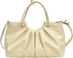 Small Crossbody Shoulder Bags for Women Pleated Vegan Leather Tote Satchel Cloud Handbag Trendy Purses 2025