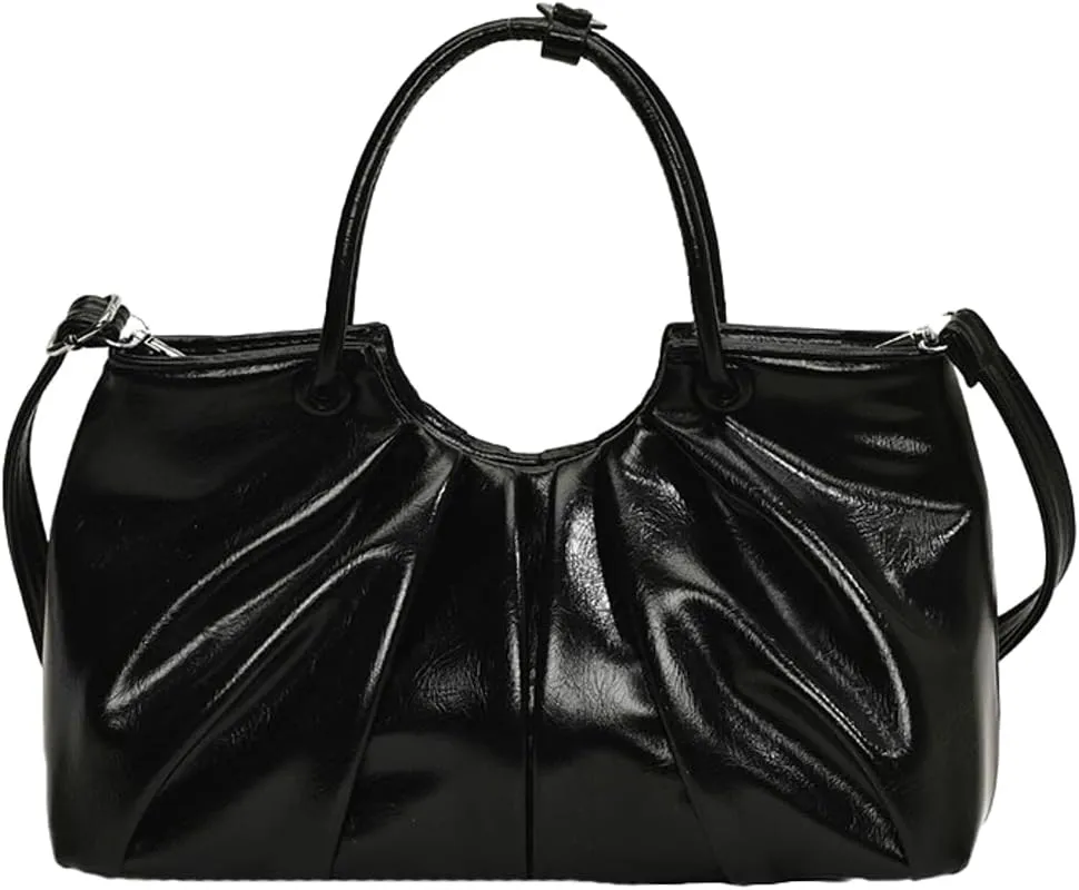 Small Crossbody Shoulder Bags for Women Pleated Vegan Leather Tote Satchel Cloud Handbag Trendy Purses 2025