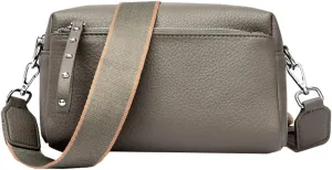 Small Crossbody Shoulder Bags for Women Triple Zip Phone Purse PU Leather Handbag Soft Satchel with Wide Strap