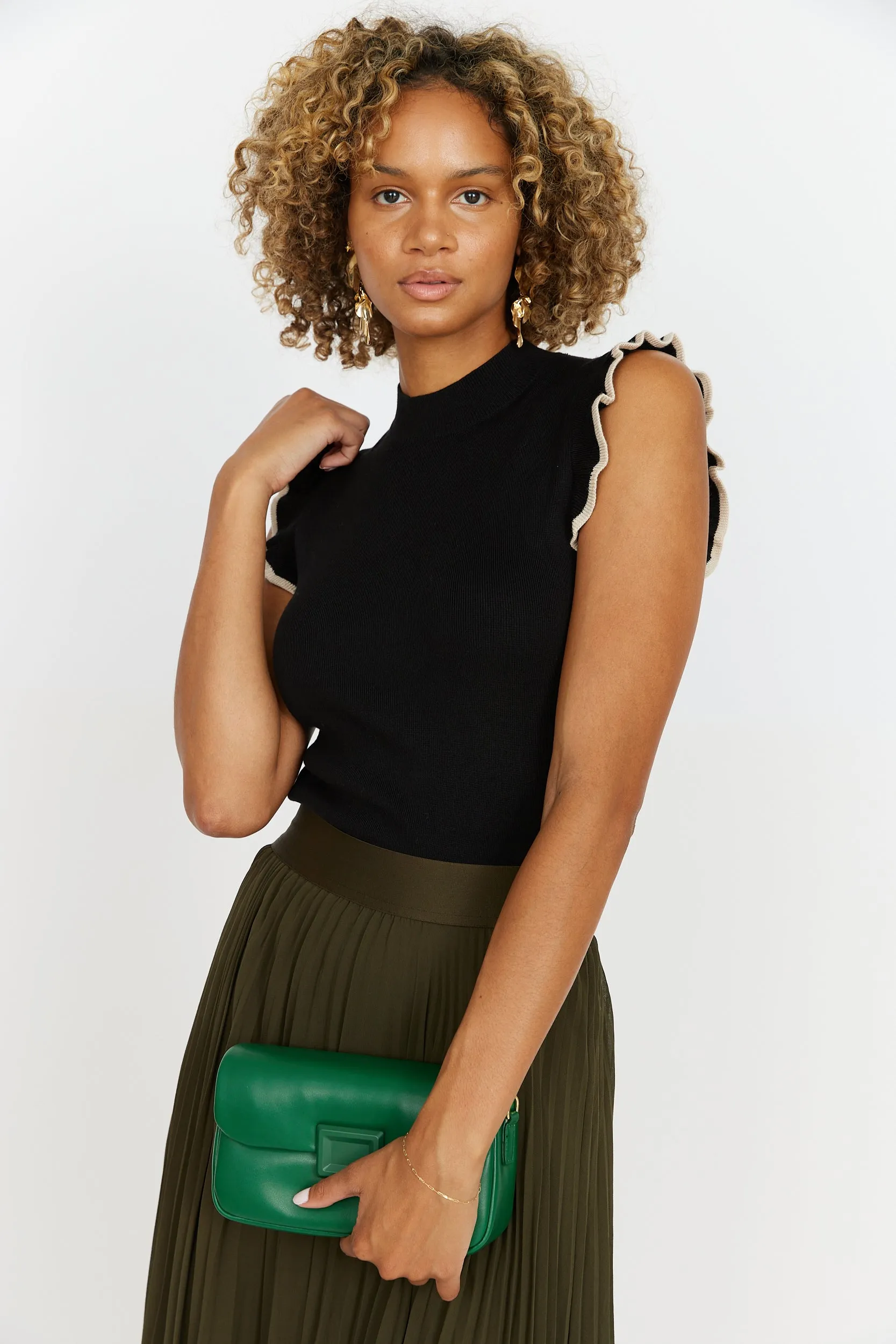 Sonia Ruffle Sleeve Detail Knit Top